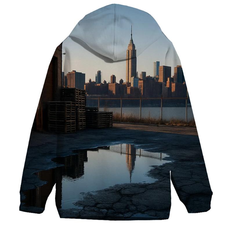 Brooklyn Industrial Waterfront And Midtown Silhouette embroidered hoodies
