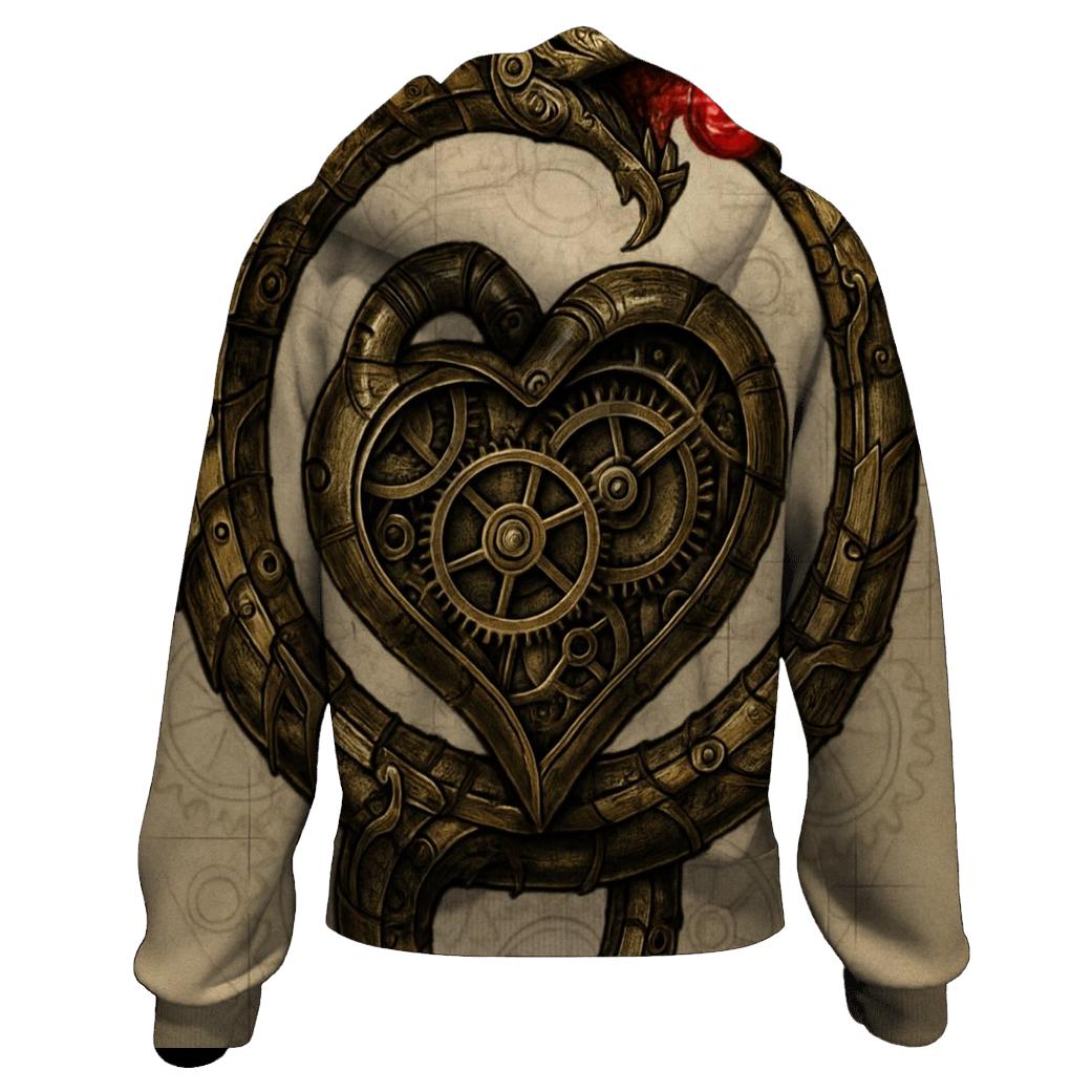 Mechanical Ouroboros Time Engine zip-up hoodies