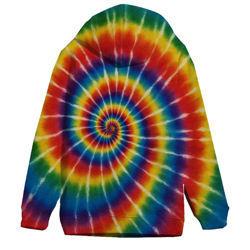 Electric Rainbow Spiral Rings printed hoodies