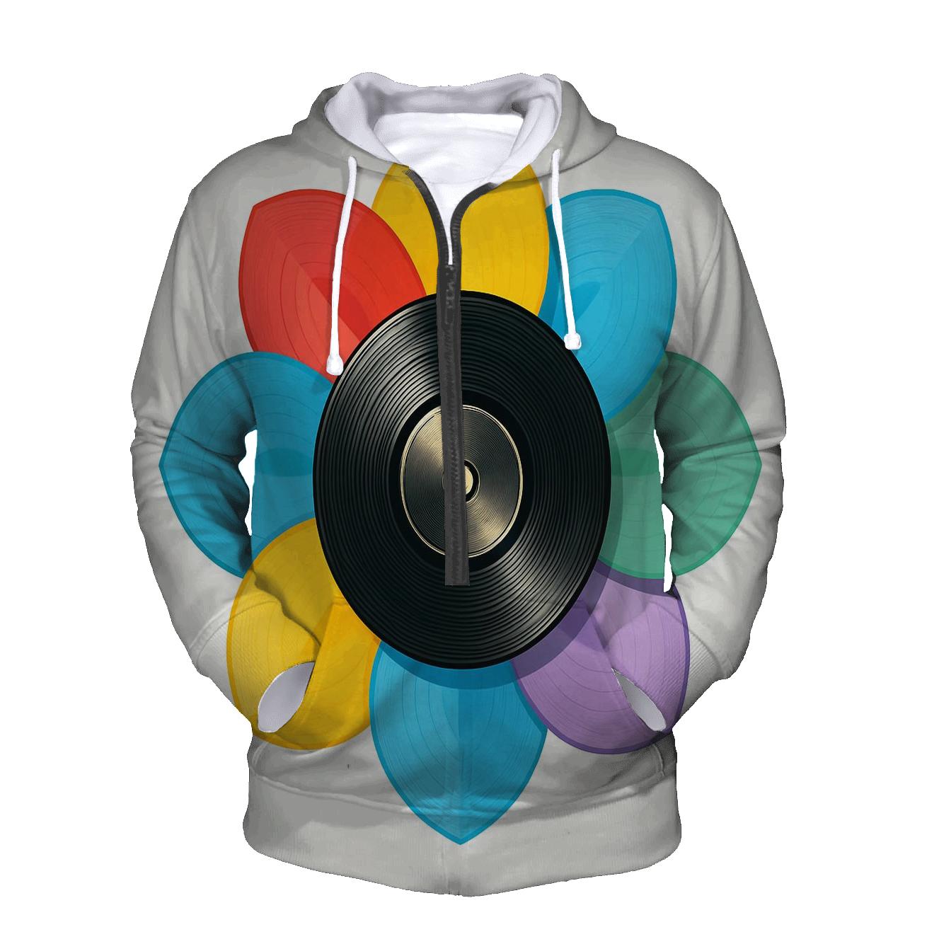 Rainbow Vinyl Bloom zip-up hoodies