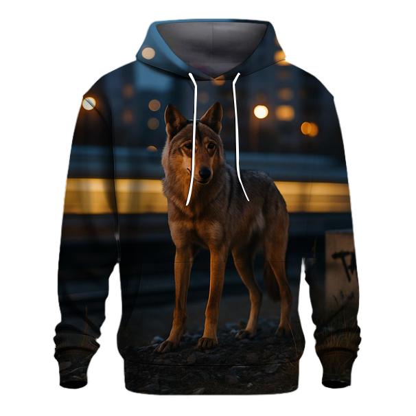 Urban Edge Wolf On Railway Embankment hoodies fashion