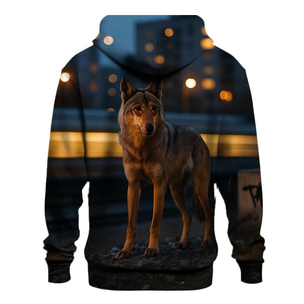 Urban Edge Wolf On Railway Embankment hoodies fashion
