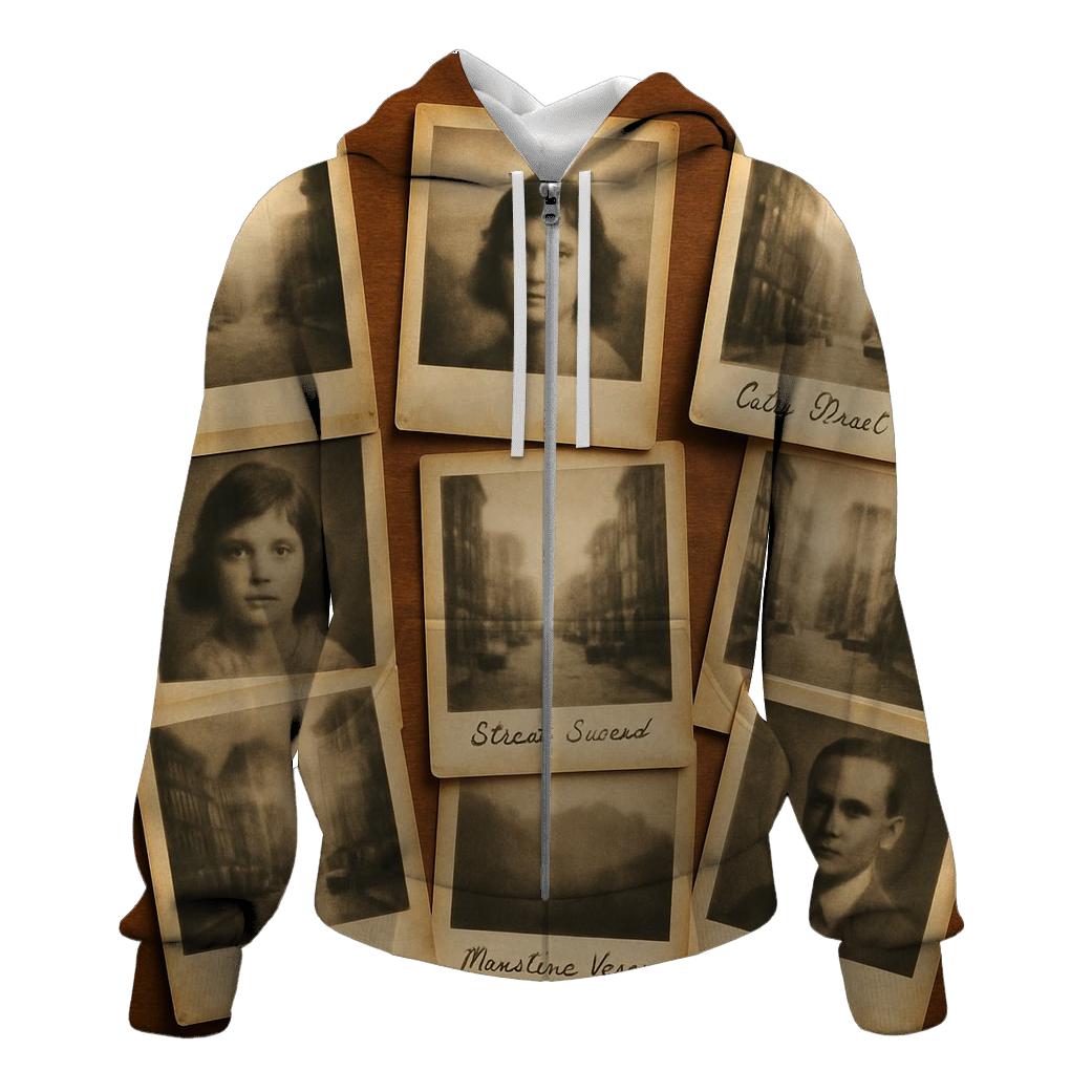 Old Camera Club Snapshot Collage heavyweight hoodies