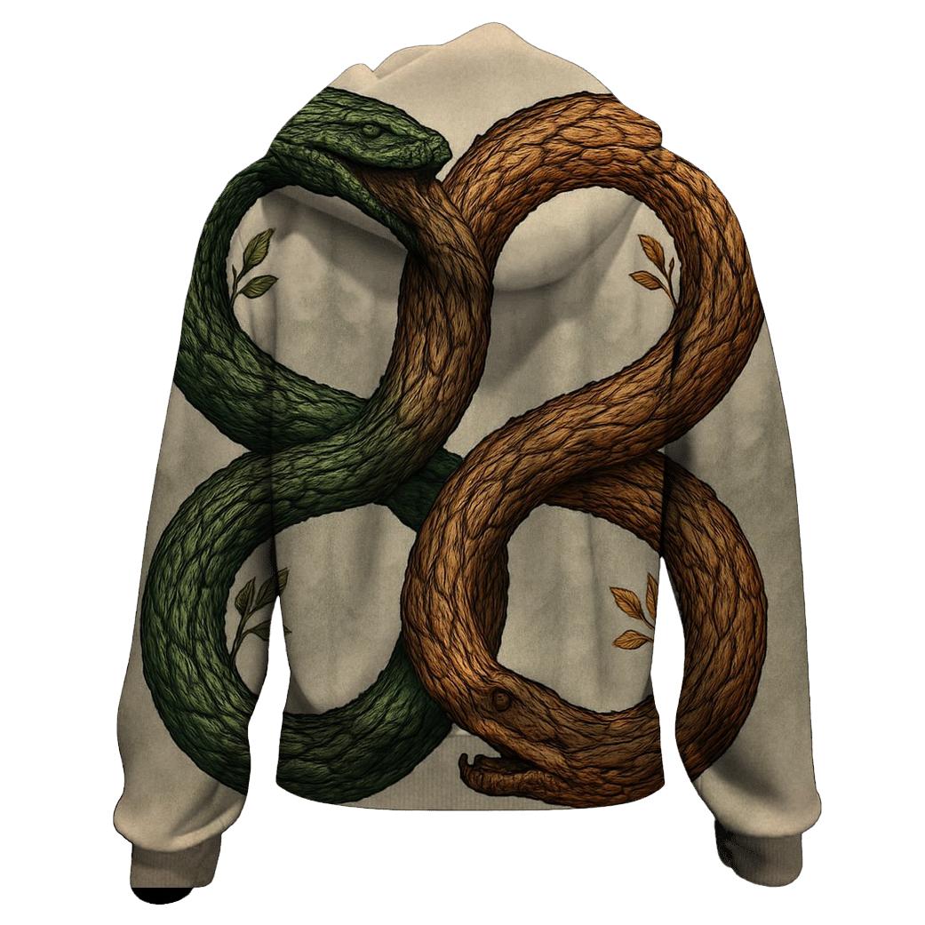 Forest Spirit Twin Ouroboros designer hoodies