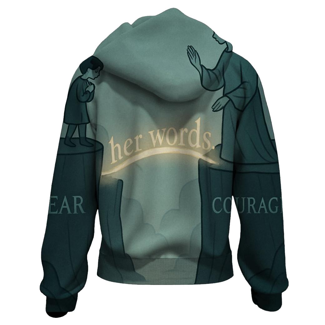 Her Voice The Bridge Between My Fears And Courage printed hoodies