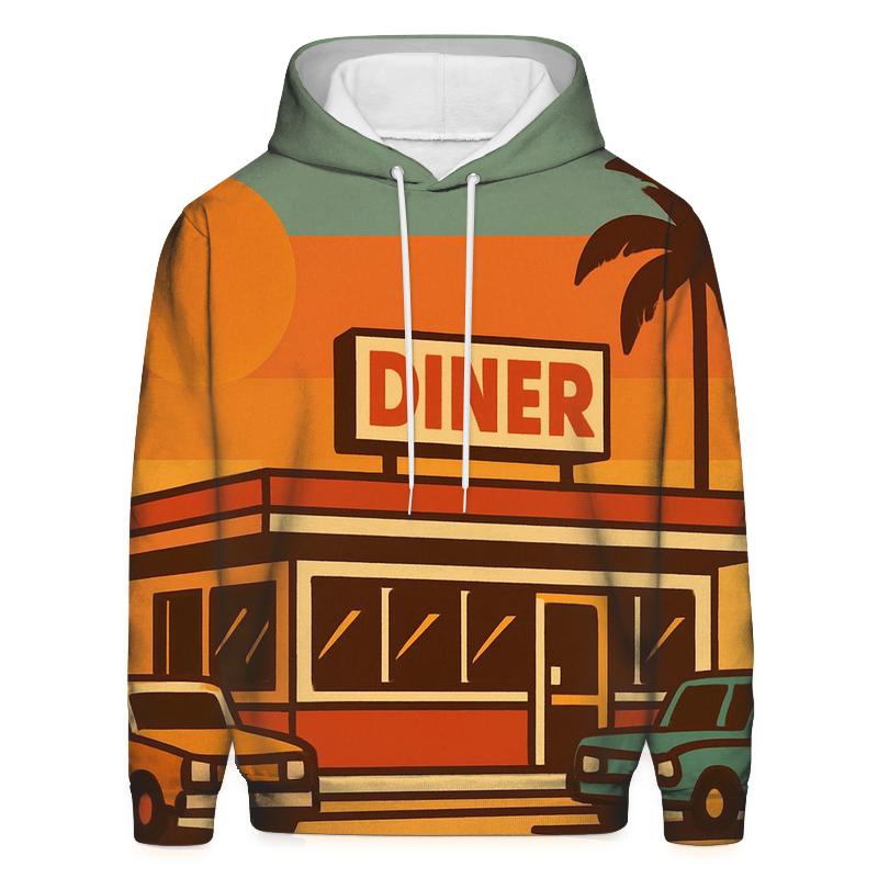 Retro Roadside Diner designer hoodies