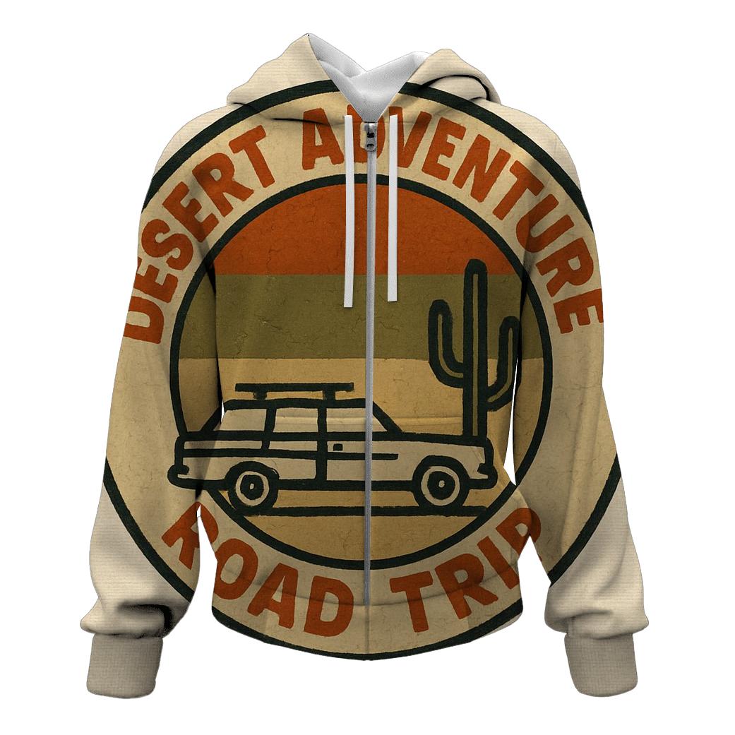 Seventies Desert Road Trip Badge lightweight hoodies