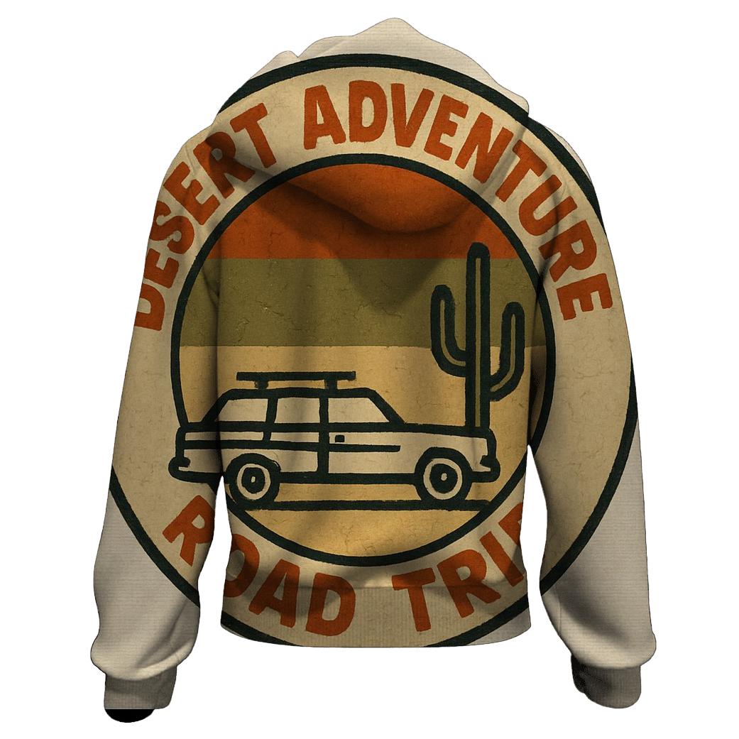 Seventies Desert Road Trip Badge lightweight hoodies