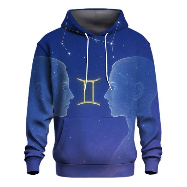 Gemini Twin Constellation Silhouette graphic hoodies