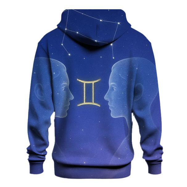 Gemini Twin Constellation Silhouette graphic hoodies