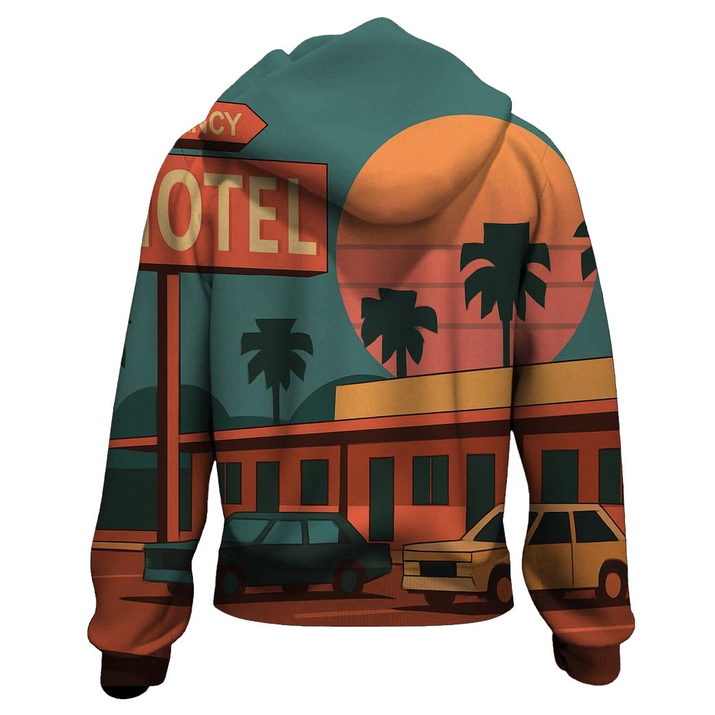 Sunset Motel Roadside embroidered hoodies