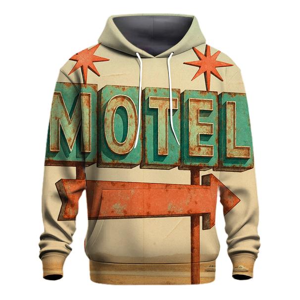 Retro Motel Roadside Sign Illustration heavyweight hoodies