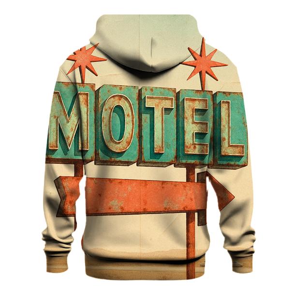 Retro Motel Roadside Sign Illustration heavyweight hoodies