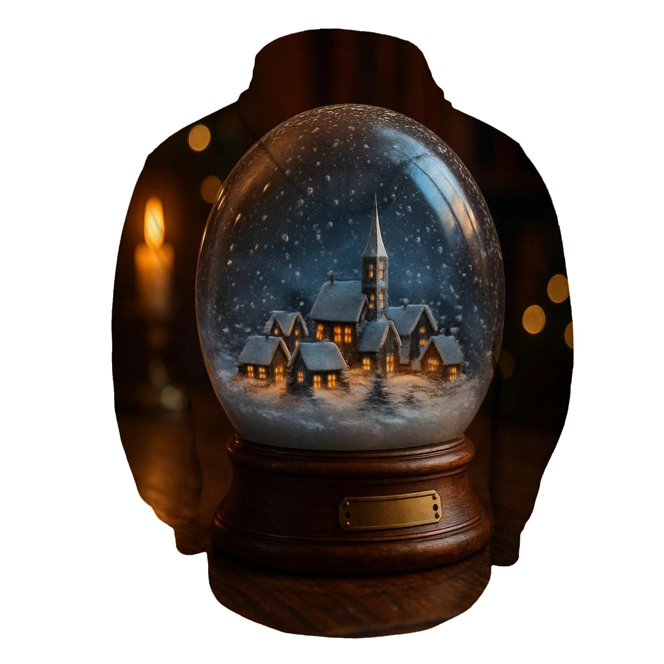 SnowglobeVillageChristmasTwilight pullover hoodies