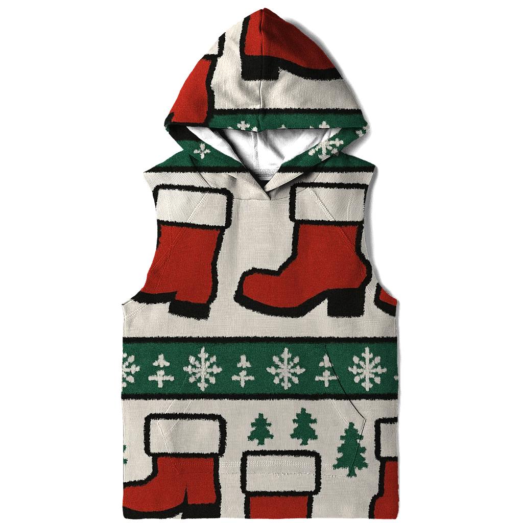 Santa Boot Step Repeat printed hoodies