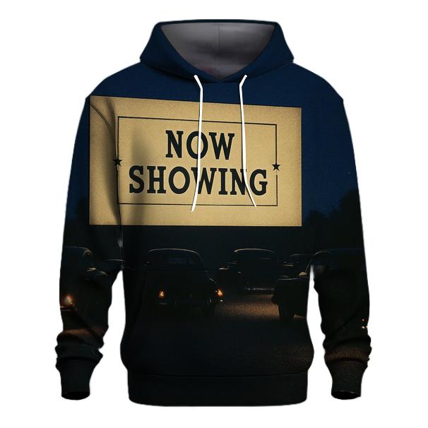 Classic Drive In Cinema Night Scene lightweight hoodies