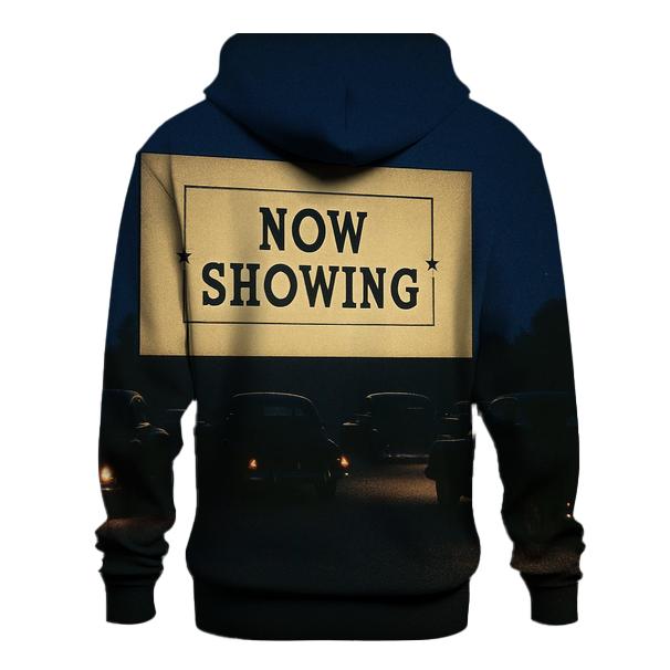 Classic Drive In Cinema Night Scene lightweight hoodies