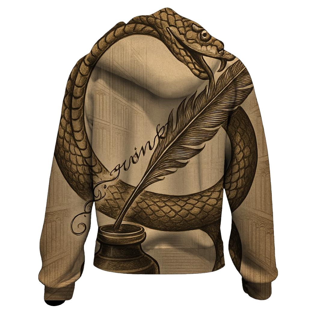 Clockwork Library Ouroboros Quill pullover hoodies