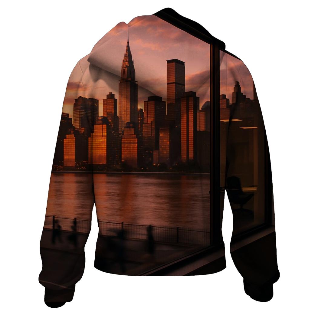 Sunset Reflections In Long Island City Windows graphic hoodies