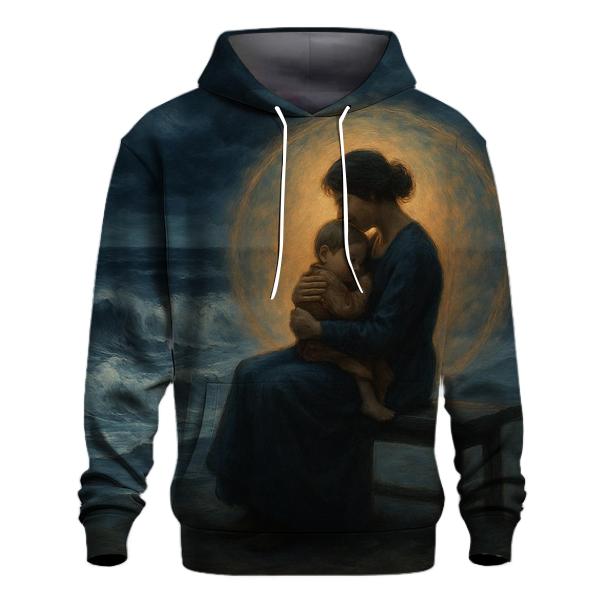 The Quiet Harbor Within Her Arms graphic hoodies