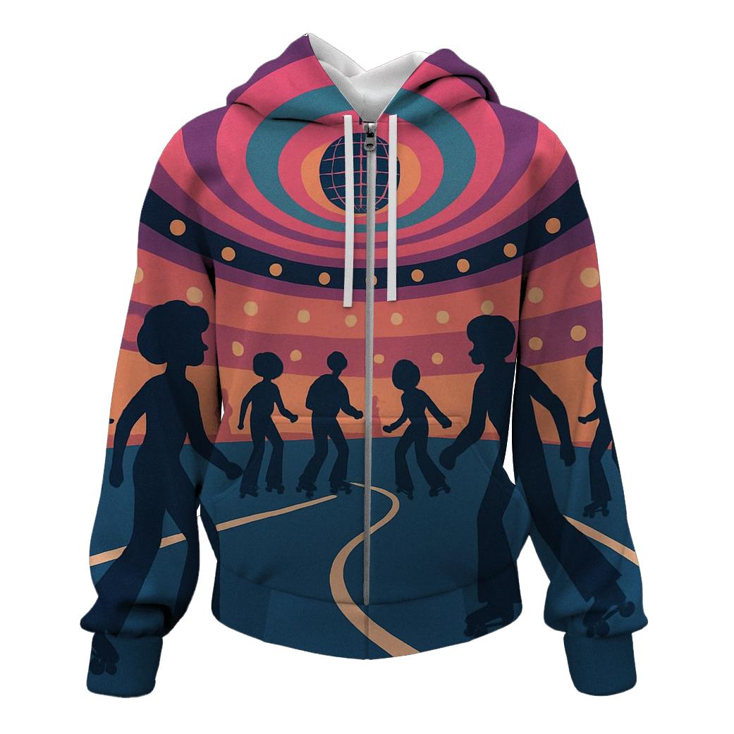 Disco Roller Rink Night graphic hoodies