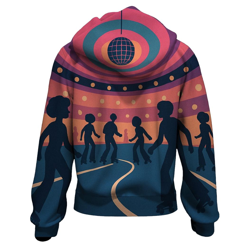 Disco Roller Rink Night graphic hoodies
