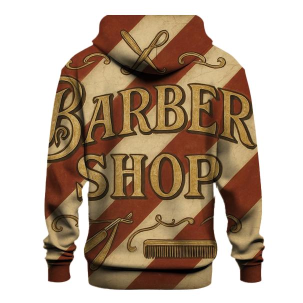 Old Time Barber Shop Signboard Design printed hoodies