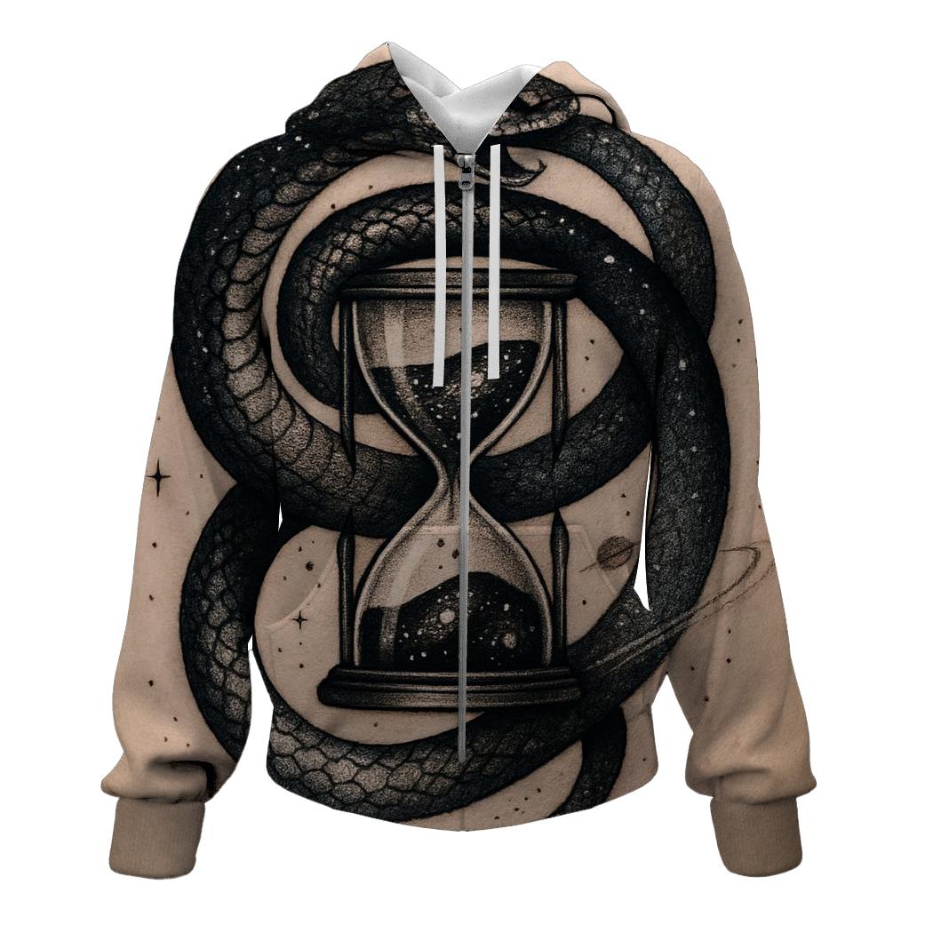 Cosmic Serpent Ouroboros Hourglass custom hoodies