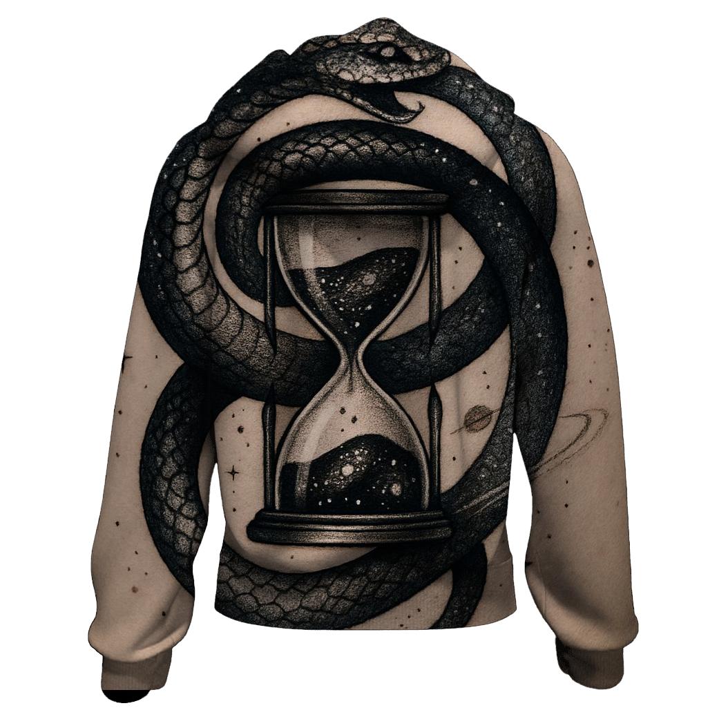 Cosmic Serpent Ouroboros Hourglass custom hoodies