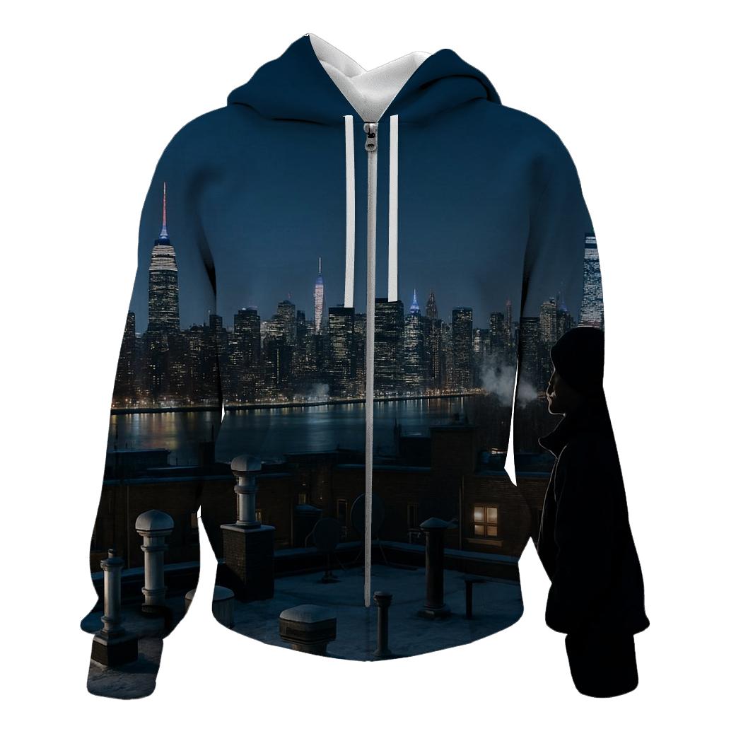 Winter Night From A Queens Rooftop heavyweight hoodies