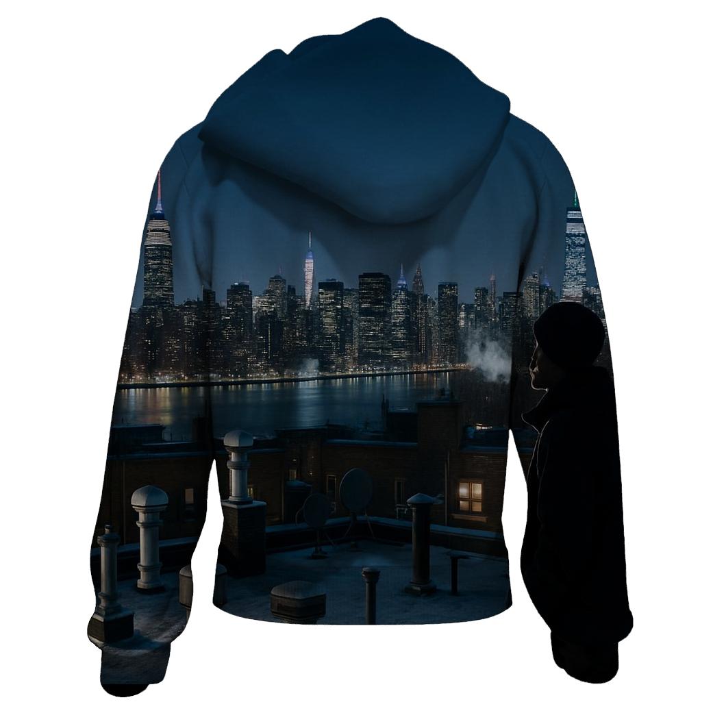 Winter Night From A Queens Rooftop heavyweight hoodies
