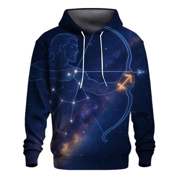 Sagittarius Galactic Archer Trail printed hoodies