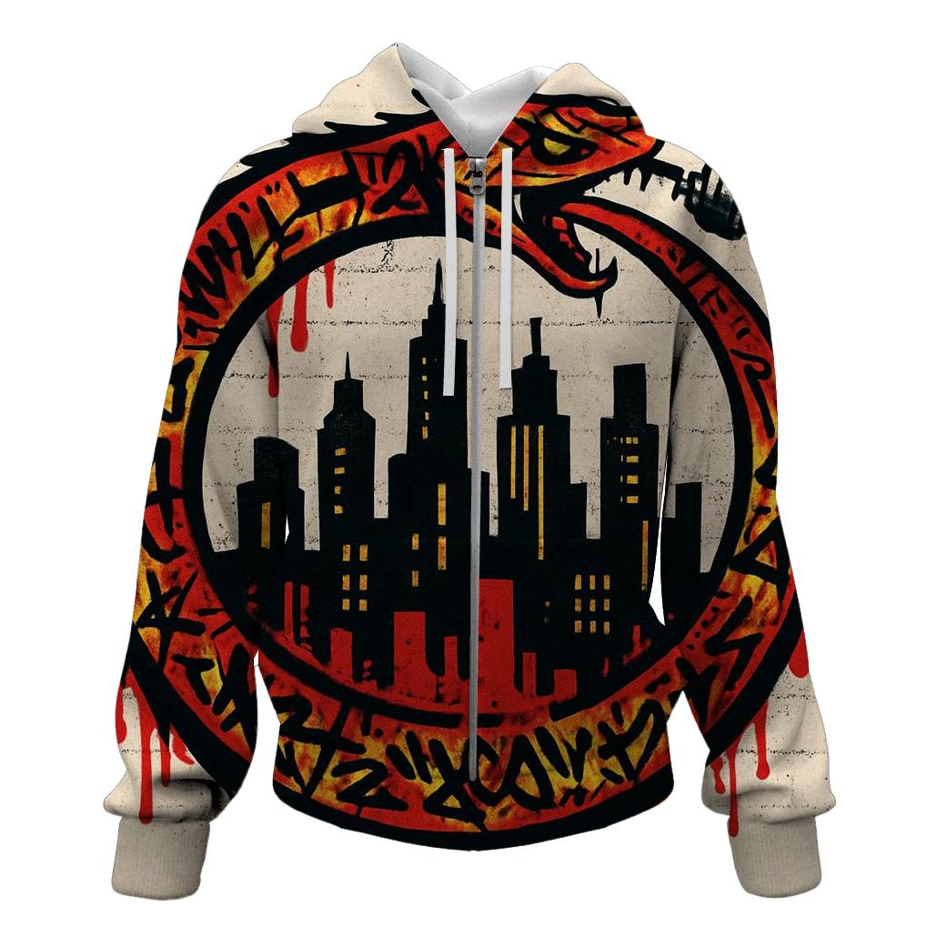 Urban Graffiti Ouroboros Skyline hoodies fashion