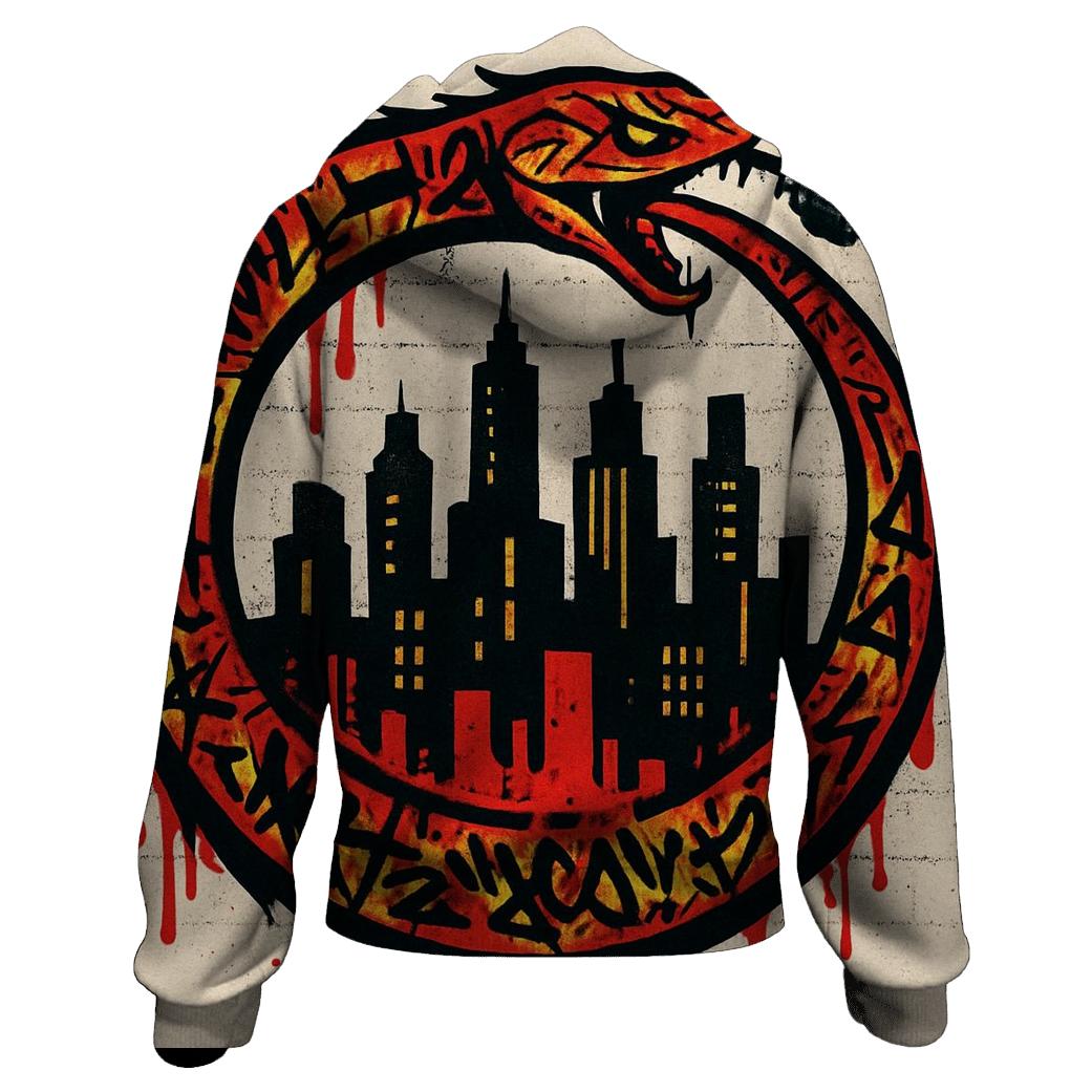 Urban Graffiti Ouroboros Skyline hoodies fashion