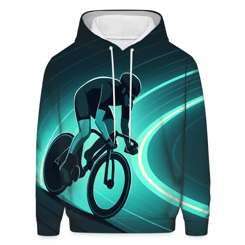 Futuristic Cycling Velodrome Halo premium hoodies