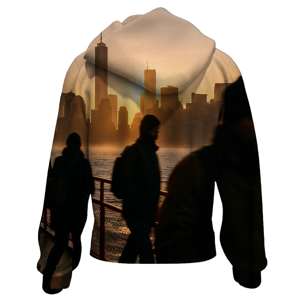 Financial District Sunrise From Staten Island Ferry printed hoodies