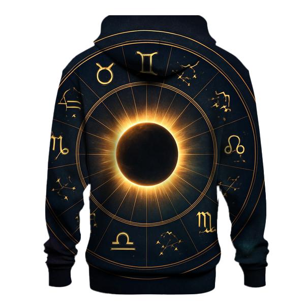 Zodiac Wheel Eclipse Mandala lightweight hoodies