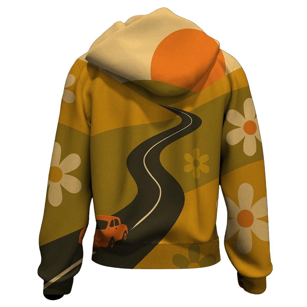 Funky Flower Highway zip-up hoodies