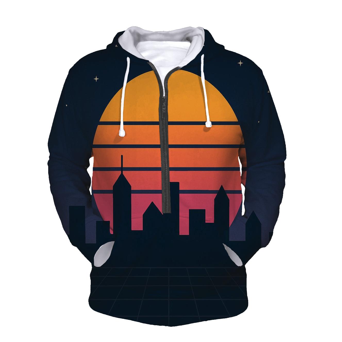 Retro Metro Skyline zip-up hoodies
