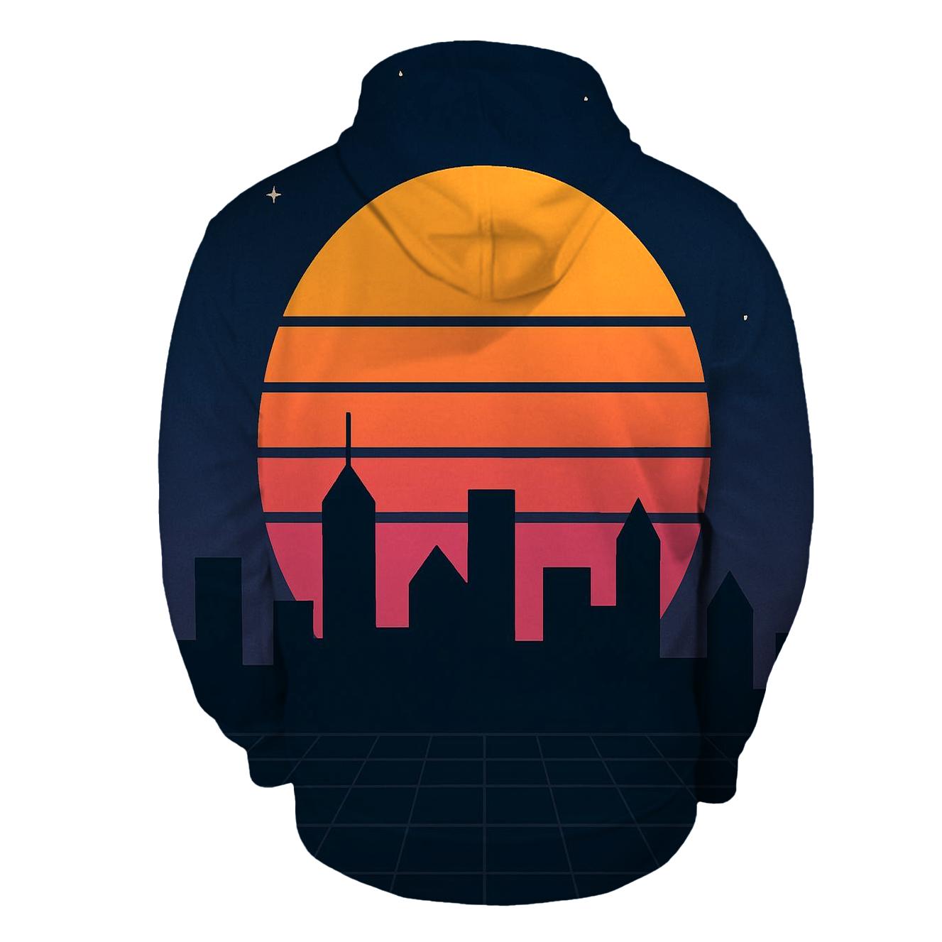 Retro Metro Skyline zip-up hoodies