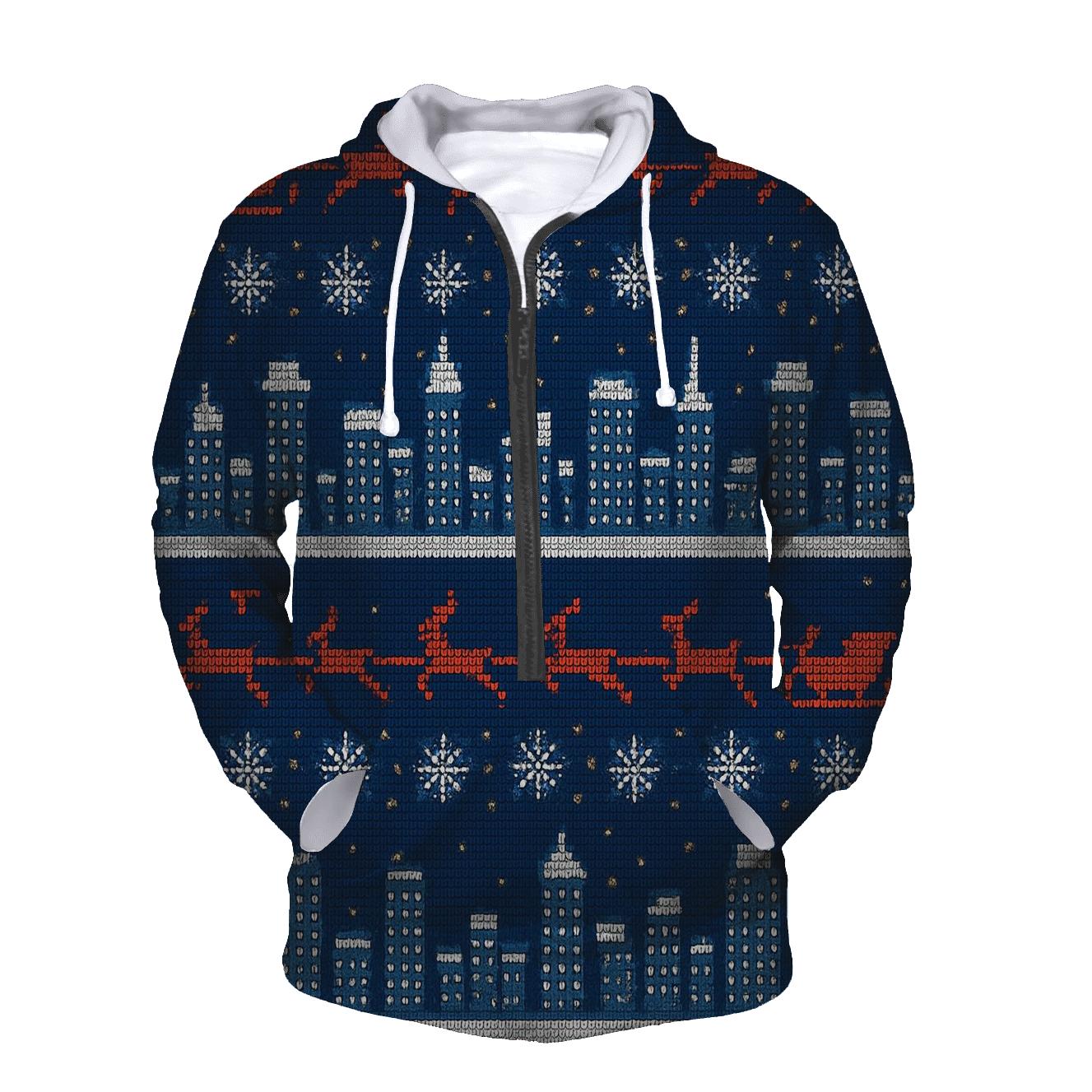 Midnight Sleigh Skyline Stripes lightweight hoodies