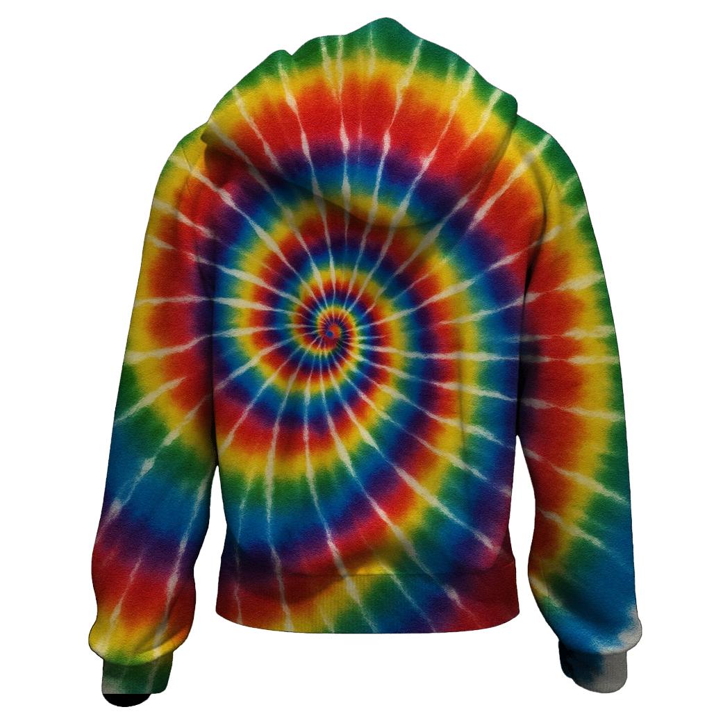 Electric Rainbow Spiral Rings printed hoodies