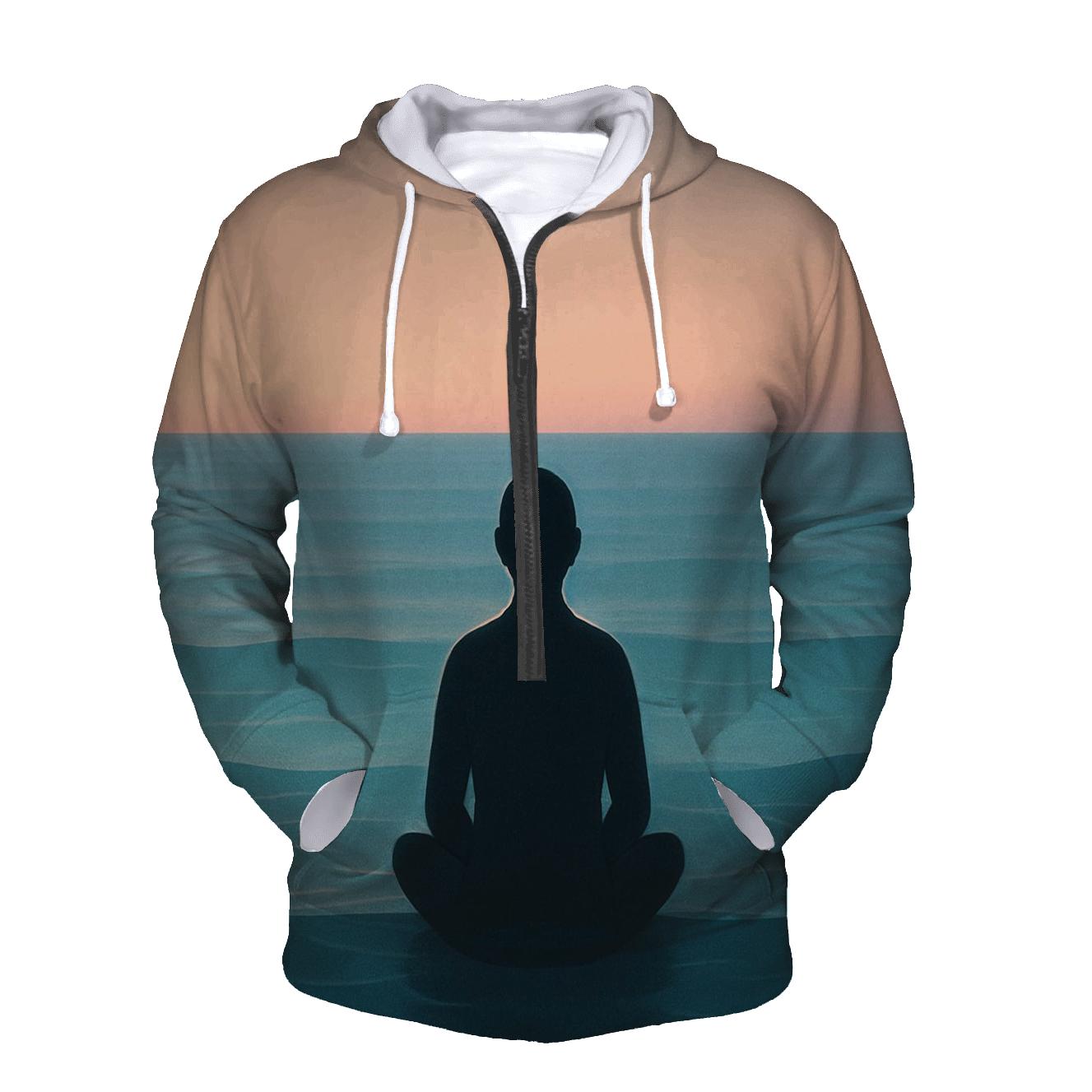 Silent Ocean Contemplation printed hoodies