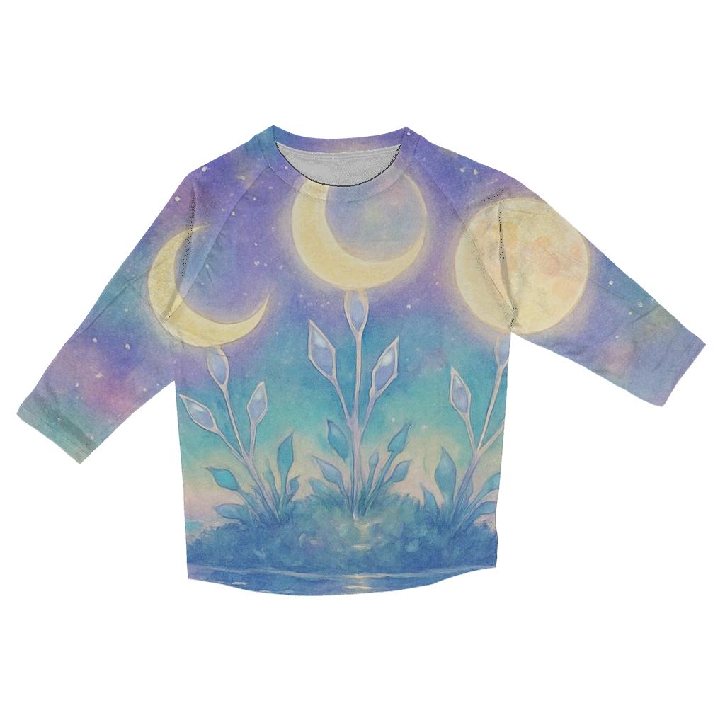 Moon Phase Garden In The Milky Sea designer 3/4 sleeve blouses