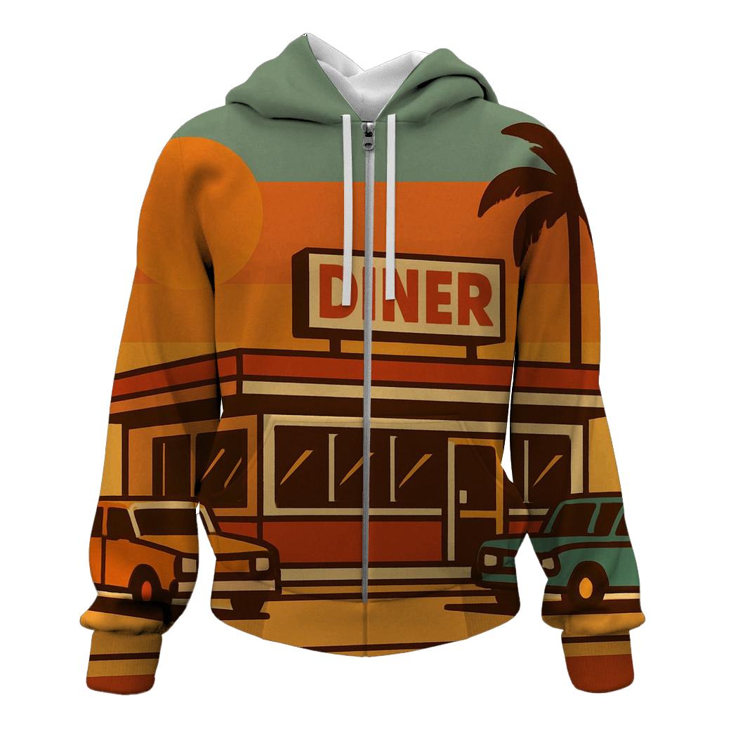 Retro Roadside Diner designer hoodies