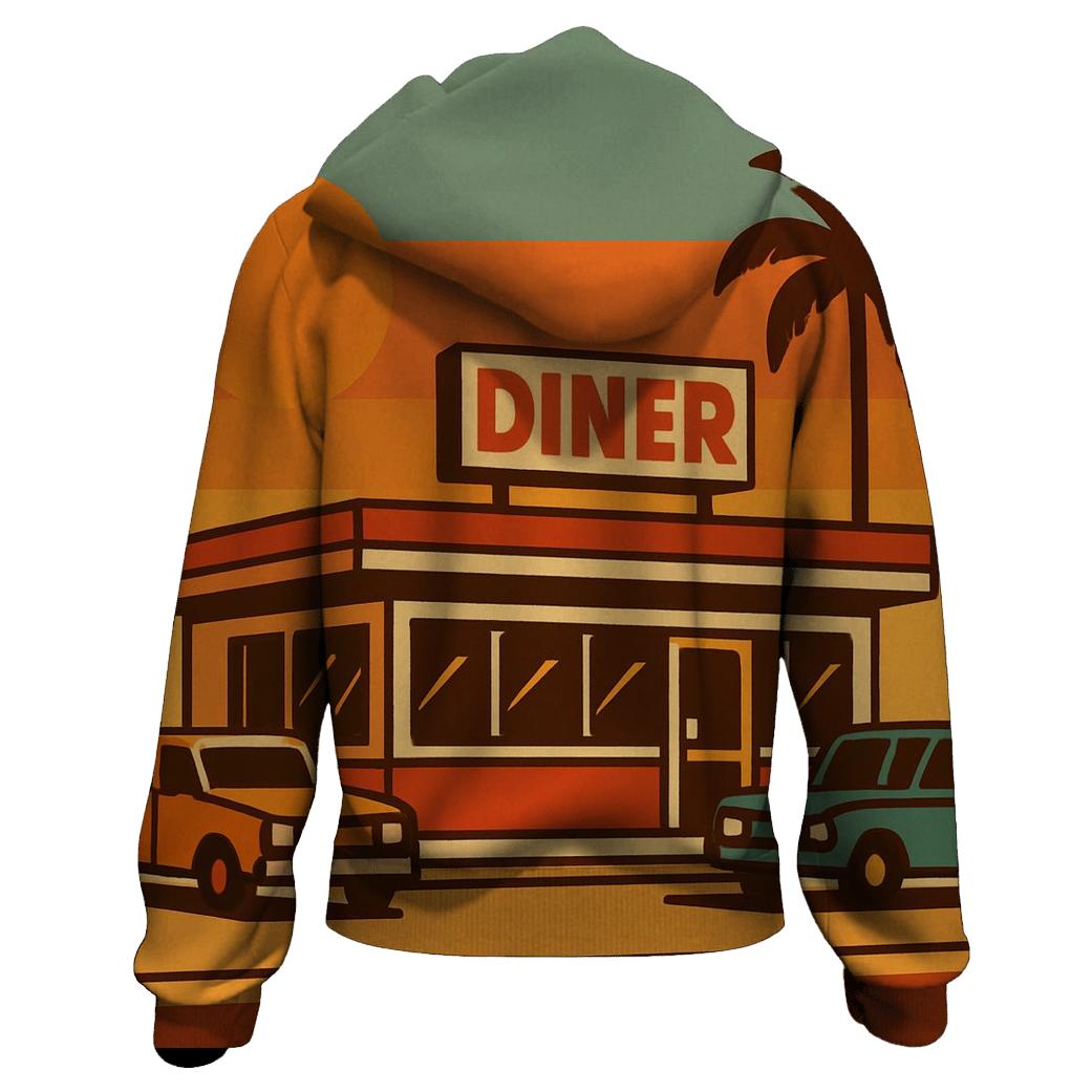Retro Roadside Diner designer hoodies