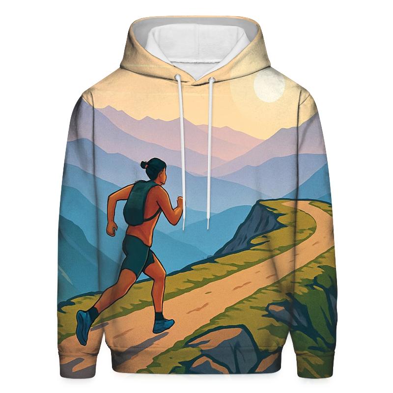 Mountain Trail Running Skyline embroidered hoodies
