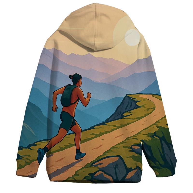 Mountain Trail Running Skyline embroidered hoodies