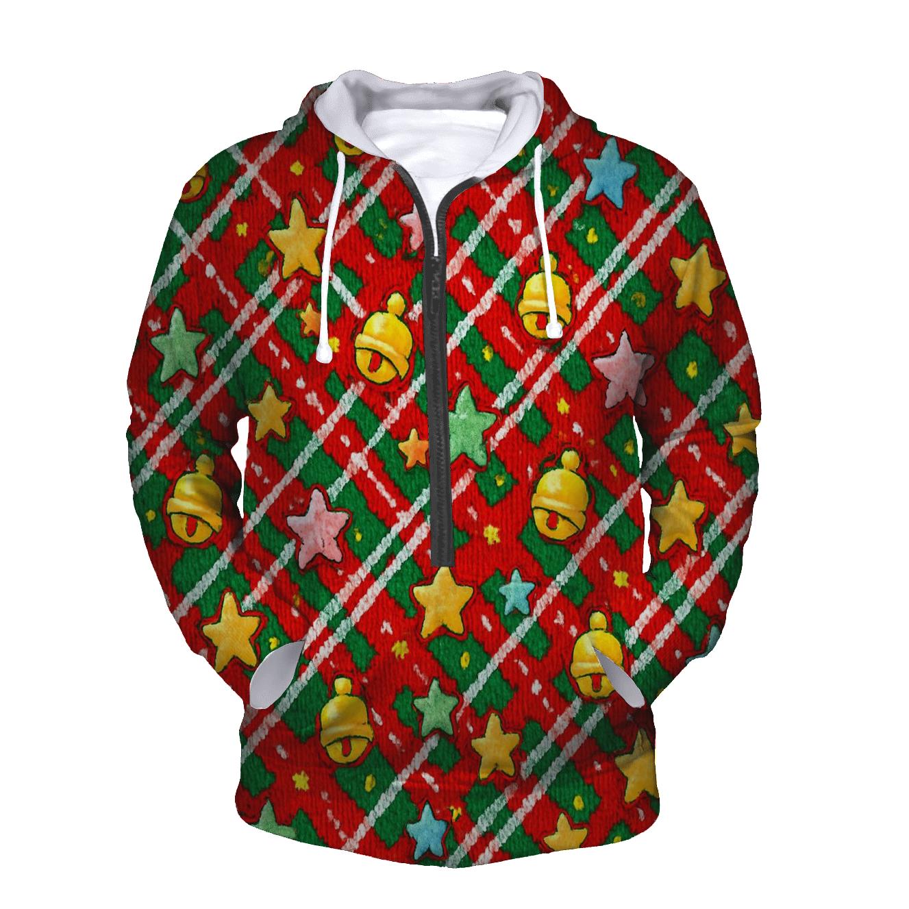 Candy Cane Pixel Plaid Circus hoodie styles