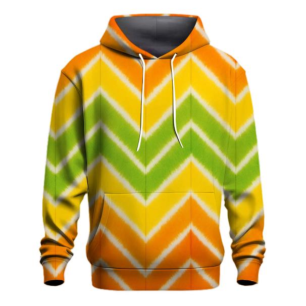 Citrus Cascade Accordion Chevron zip-up hoodies